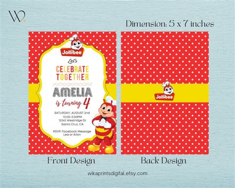 jollibee invitation card